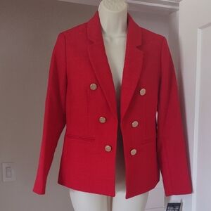Jones New York Red Tweed-like Women's Blazer - Size Petite Small